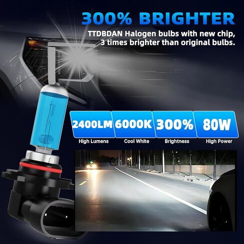 Headlights Fit for Kia Optima 2016-2020 Halogen Headlight Bulbs,9005/HB3/H10 High Beams+ 9005/HB3/H10 Low Beams Bright Front Lights,Plug And Play,Pack of 4 in Saudi Arabia
