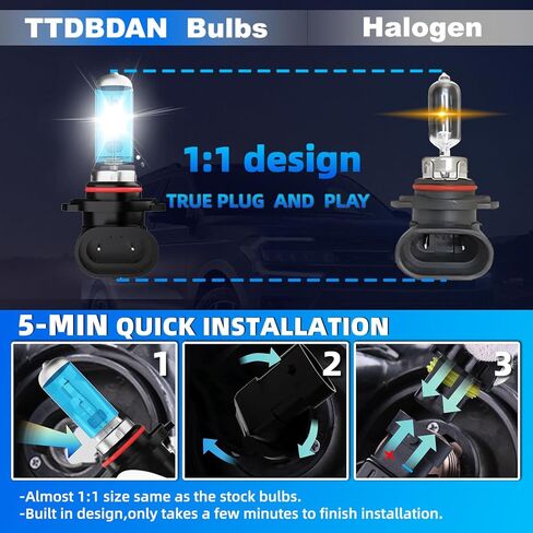 Headlights Fit for Kia Optima 2016-2020 Halogen Headlight Bulbs,9005/HB3/H10 High Beams+ 9005/HB3/H10 Low Beams Bright Front Lights,Plug And Play,Pack of 4 in Saudi Arabia