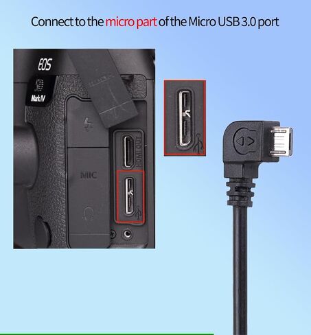 RS Multi-Camera Control Cable(USB-C to Micro), Right Angle, for DJI RS4 Pro RS4 RS3 Pro RS3 Mini RS3 RSC2 RS2 Gimbal Stabilizer, for SONY a7m2 a9 for CANON 5d4 5dsr NIKON Panasonic Fujifilm Camera in Saudi Arabia