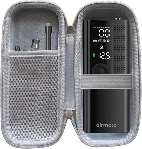 Case For Airmoto Portable Air Pump Carrying Case Handheld Tire Inflators - Hard Cover for Tire Inflator Portable Air Compressor Mesh Pocket for Air Pump Connectors (Box Only) Black in Saudi Arabia