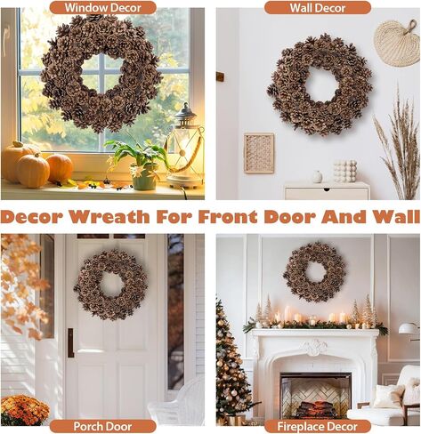 24 Inch Fall Winter Front Door Wreath Burgundy Berry Wreath with Mixed Magnolia Maple Leaves Large Decor on Farmhouse Grapevine for Christmas Celebration Front Door Wall Window Home Decoration in Saudi Arabia