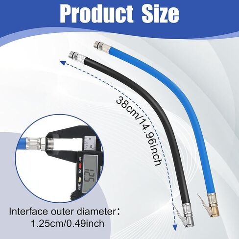 15'' Tire Inflator Extension Tube, Tyre Pump Quick Inflation Chuck Adapter Hose for Quick-Inflation Clip-On Air Chuck High-Pressure Tube for Car Motorcycle Bicycle Maintenance Accessories in Saudi Arabia