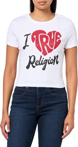 تي شيرت نسائي مطبوع عليه I Love TR SS من True Religion in Saudi Arabia