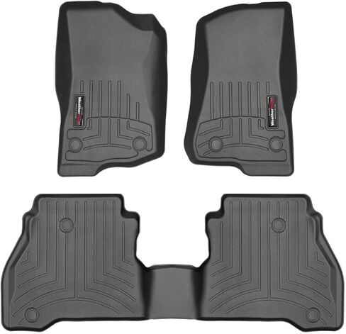 بطانات أرضية مخصصة من WeatherTech لسيارة Jeep Gladiator - الصف الأول والثاني (441313-1-4)، أسود in Saudi Arabia