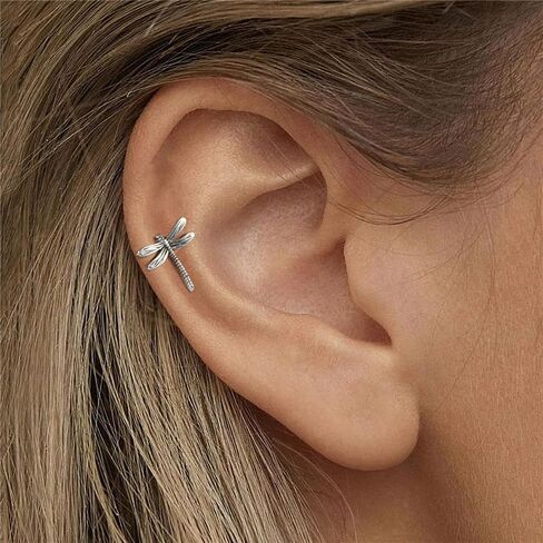 20G Stainless Steel Dragonfly Cartilage Stud Earrings for Women Minimalist Insect Small Animals Conch Helix Tragus Cartilage Earring Studs Statement Cartilage Piercing Jewelry in Saudi Arabia