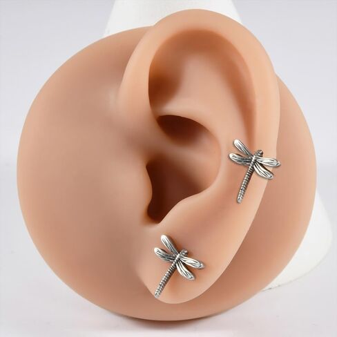 20G Stainless Steel Dragonfly Cartilage Stud Earrings for Women Minimalist Insect Small Animals Conch Helix Tragus Cartilage Earring Studs Statement Cartilage Piercing Jewelry in Saudi Arabia