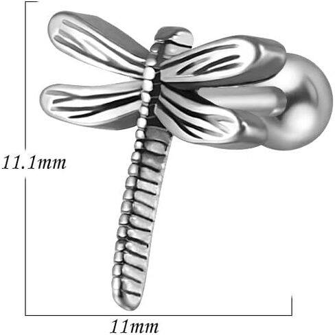 20G Stainless Steel Dragonfly Cartilage Stud Earrings for Women Minimalist Insect Small Animals Conch Helix Tragus Cartilage Earring Studs Statement Cartilage Piercing Jewelry in Saudi Arabia