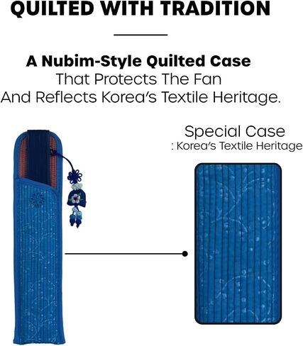 Korean Traditional Hand Held Folding Fan, 8.27"(21cm) Bamboo and Korean Paper (Hanji) Hand Fan - With a Fabric Sleeve for Protection, Korean Charming Elegant Vintage Retro Style (White) in Saudi Arabia