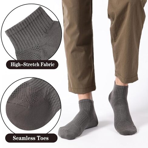 5 Pairs Men Ankle Running Socks No Show Low Cut Cotton Athletic Sports Socks for US Size 6-12 (Mixed) in Saudi Arabia