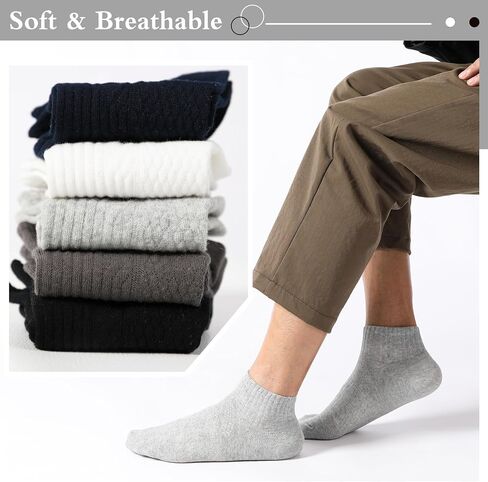 5 Pairs Men Ankle Running Socks No Show Low Cut Cotton Athletic Sports Socks for US Size 6-12 (Mixed) in Saudi Arabia