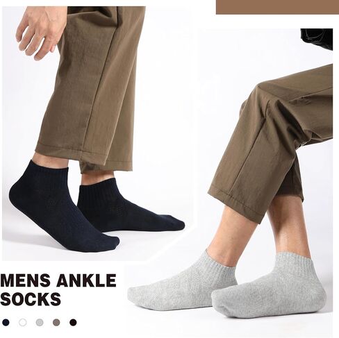 5 Pairs Men Ankle Running Socks No Show Low Cut Cotton Athletic Sports Socks for US Size 6-12 (Mixed) in Saudi Arabia