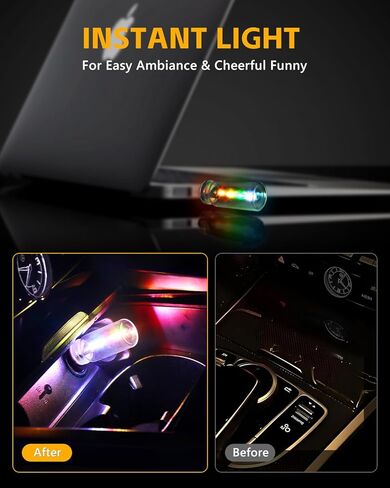 2 PCS USB Light for Car, Touch Control Mood Light with 7 Color Modes, Nightstand, Dimmable LED Light Strip for Car, Camping, Party – Portable, Low Power (Clear Lens) in Saudi Arabia