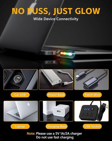 2 PCS USB Light for Car, Touch Control Mood Light with 7 Color Modes, Nightstand, Dimmable LED Light Strip for Car, Camping, Party – Portable, Low Power (Clear Lens) in Saudi Arabia