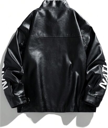 سترة SOLY HUX النسائية من الجلد الصناعي للدراجات النارية Y2k Racing Graphic Bomber Jackets معطف ملابس الشارع in Saudi Arabia
