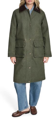 Levi's womens Levi's Women's Wax Look Long Barn Coat With Plaid Lining in Saudi Arabia