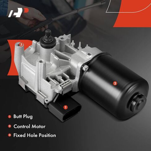 A-Premium Front Windshield Wiper Motor Compatible with Audi Q5 2009-2017, SQ5 2014-2017, 4-Pin, Left Hand Drive in Saudi Arabia