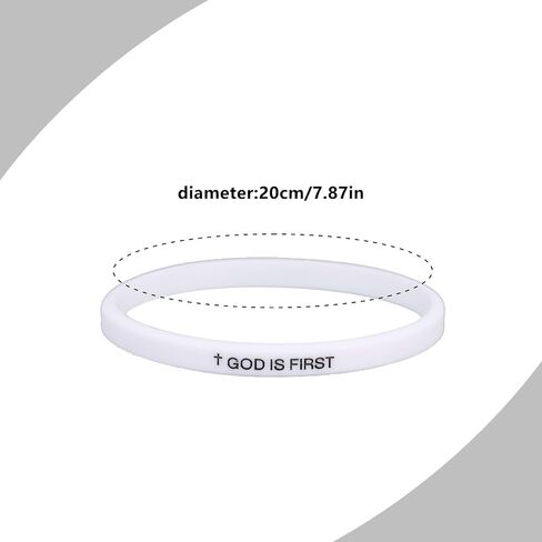 2pcs God Is First Bracelet, Silicone Bible Verse Bracelets Inspirational Put God First Wristbands Christian Wristbands for Women Men Encouragement Religious Faith Gift in Saudi Arabia