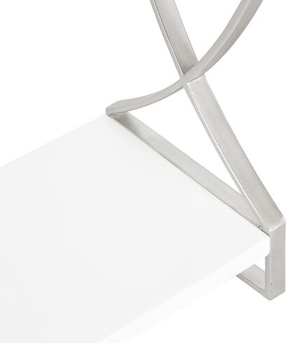 Kate and Laurel Arietta Modern Glam 3-Tier Wood and Metal Shelf; 18 x 7 x 28; White and Silver; Chic Contemporary Storage and Decor in Saudi Arabia