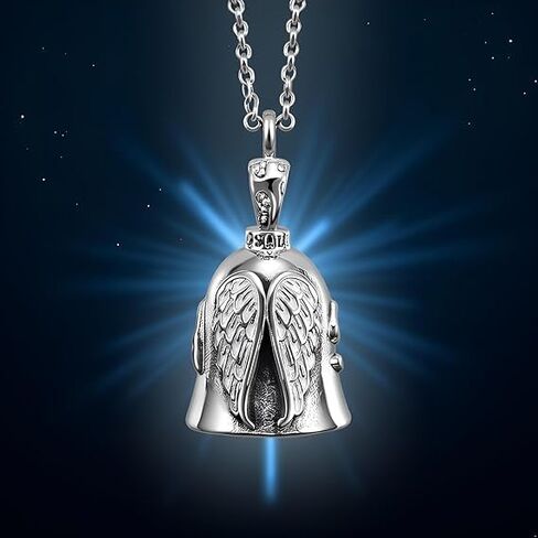 Silver Guardian Bell Motorcycle, Riding Bell Motorcycle Guardian Bell, Riding Luck Key Chain Bell, Winged Motorcycle Bell, Portable Guardian Ride Faster in Saudi Arabia