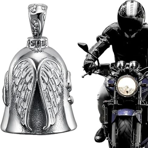 Silver Guardian Bell Motorcycle, Riding Bell Motorcycle Guardian Bell, Riding Luck Key Chain Bell, Winged Motorcycle Bell, Portable Guardian Ride Faster in Saudi Arabia