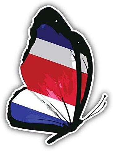 Costa Rica Flag Butterfly Round Stainless Steel Metal Key Chain Keychain Ring Double Sided Deisgn in Saudi Arabia