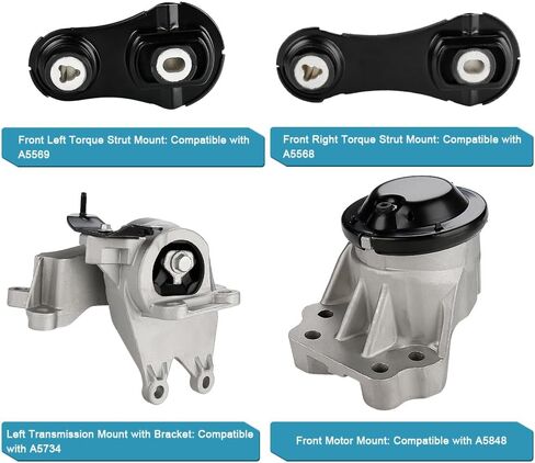 JDMON 4Pcs Engine Motor & Transmission Mount Replacement for Ford Explorer 3.5L Turbo 2013 2014 2015 2016 2017 Compatible with A5848, A5734, A5569, A5568 in Saudi Arabia
