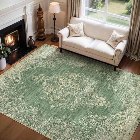 سجاد منطقة 5 × 7 سجادة قابلة للغسل، سجاد ناعم عتيق كبير لغرفة المعيشة ميدالية قديمة سجادة داخلية لغرفة النوم وغرفة الطعام وغرفة النوم والمكتب المنزلي وسجادة مقاومة للبقع (أزرق، 5 × 7 بوصة) in Kuwait