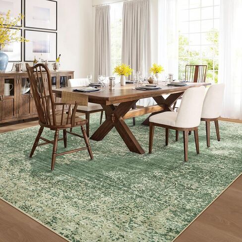 سجاد منطقة 5 × 7 سجادة قابلة للغسل، سجاد ناعم عتيق كبير لغرفة المعيشة ميدالية قديمة سجادة داخلية لغرفة النوم وغرفة الطعام وغرفة النوم والمكتب المنزلي وسجادة مقاومة للبقع (أزرق، 5 × 7 بوصة) in Kuwait