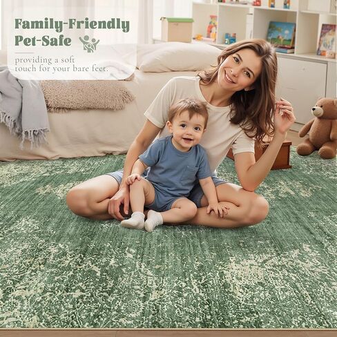 سجاد منطقة 5 × 7 سجادة قابلة للغسل، سجاد ناعم عتيق كبير لغرفة المعيشة ميدالية قديمة سجادة داخلية لغرفة النوم وغرفة الطعام وغرفة النوم والمكتب المنزلي وسجادة مقاومة للبقع (أزرق، 5 × 7 بوصة) in Kuwait