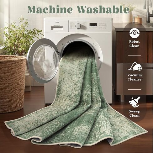 سجاد منطقة 5 × 7 سجادة قابلة للغسل، سجاد ناعم عتيق كبير لغرفة المعيشة ميدالية قديمة سجادة داخلية لغرفة النوم وغرفة الطعام وغرفة النوم والمكتب المنزلي وسجادة مقاومة للبقع (أزرق، 5 × 7 بوصة) in Kuwait