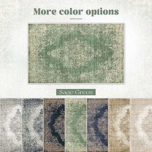 سجاد منطقة 5 × 7 سجادة قابلة للغسل، سجاد ناعم عتيق كبير لغرفة المعيشة ميدالية قديمة سجادة داخلية لغرفة النوم وغرفة الطعام وغرفة النوم والمكتب المنزلي وسجادة مقاومة للبقع (أزرق، 5 × 7 بوصة) in Kuwait