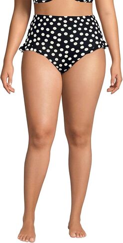 Lands' End Women's Ruffle High Waisted High Leg Bikini Bottoms in Kuwait