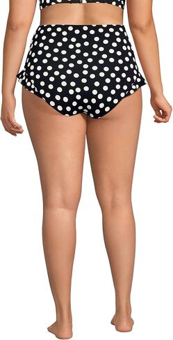 Lands' End Women's Ruffle High Waisted High Leg Bikini Bottoms in Kuwait