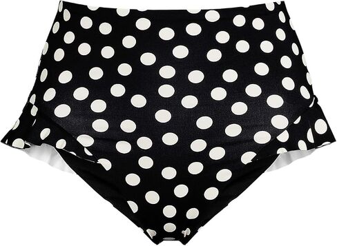 Lands' End Women's Ruffle High Waisted High Leg Bikini Bottoms in Kuwait
