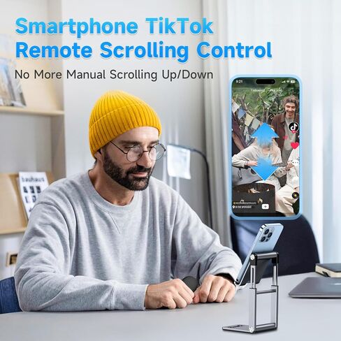 Tik Tok Bluetooth التحكم عن بُعد ، Page Turner for Kindle App كتب إلكترونية ، زر مصراع الكاميرا عن بُعد ، مقاطع فيديو قصيرة تم إعادة شحنها ، للهواتف الذكية والأجهزة اللوحية (أبيض) in Kuwait