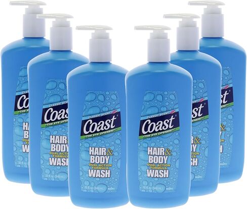 Coast Classic Scent Body Wash - Hair and Body Dual Action Formula Shower Gel Body Wash - Deep-Cleansing Gel Texture - Hydrating Body Wash - 32 oz in Saudi Arabia