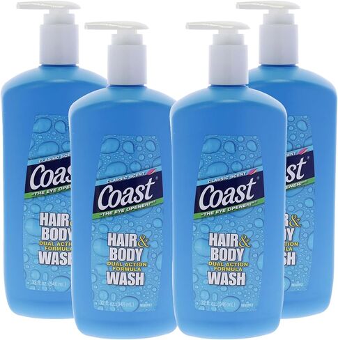 Coast Classic Scent Body Wash - Hair and Body Dual Action Formula Shower Gel Body Wash - Deep-Cleansing Gel Texture - Hydrating Body Wash - 32 oz in Saudi Arabia