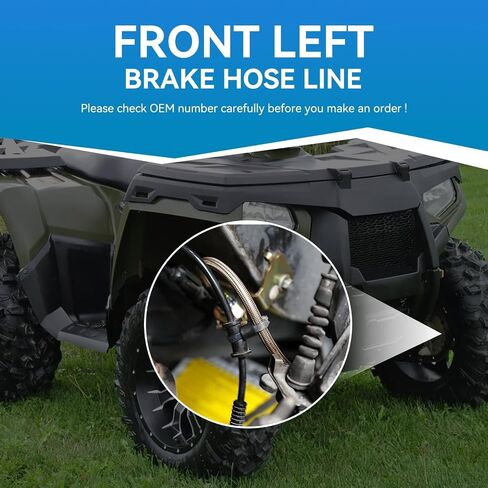 خط خرطوم الفرامل الأمامي الأيسر لـ Polaris Sportsman Magnum Trail Boss Trail Blazer Xplorer Xpress Scrambler Sport Xpediti-on Big Boss Diese-l Worker 250 300 325 350 400 425 500 335 455 1930752 in Saudi Arabia