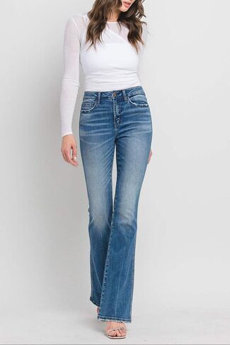 Flying Monkey - High Rise Full Length Bootcut Jeans - F5099 in Saudi Arabia