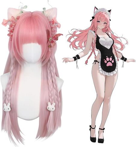 KORURACLUB gradient Wigs cosplay Wig pink Wigs lolita wigs anime Wig halloween Wigs for women (Amethyst Twilight) in Saudi Arabia