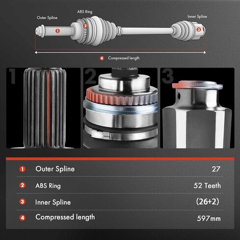 A-Premium Pair (2) Front CV Axle Shaft Assembly Compatible with Hyundai Santa Fe 2004 2005 2006 3.5L, FWD with 5-Speed Automatic Transmission, Driver and Passenger Side in Saudi Arabia