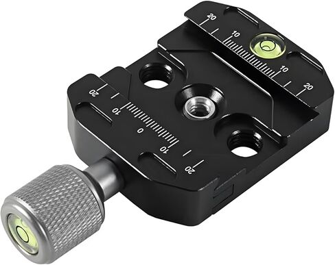 مشبك إطلاق سريع 70 مم متوافق مع لوحة النمط السويسري ARCA ، مشبك QR الألومنيوم مع محول برغي 1/4-3/8 "، مستوى الفقاعة ومقبض رافعة قابلة للتعديل لرأس كرة ثلاثي القوائم in Kuwait