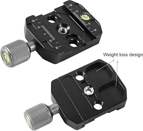 مشبك إطلاق سريع 70 مم متوافق مع لوحة النمط السويسري ARCA ، مشبك QR الألومنيوم مع محول برغي 1/4-3/8 "، مستوى الفقاعة ومقبض رافعة قابلة للتعديل لرأس كرة ثلاثي القوائم in Kuwait