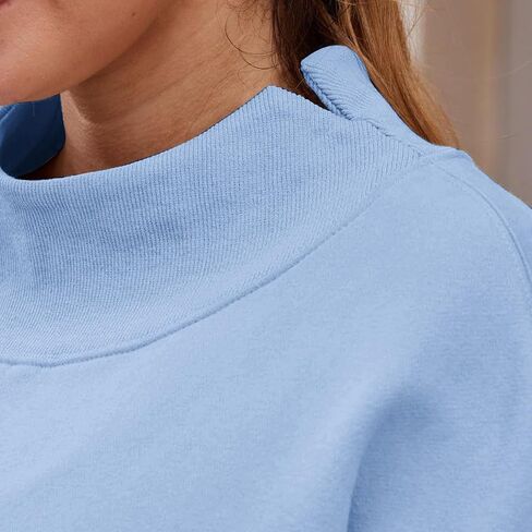 Womens Mock Neck Sweatshirt Oversized Mockneck Sweatshirts Long Sleeve Fleece Pullover Fall Turtleneck Sweatshirt in Saudi Arabia