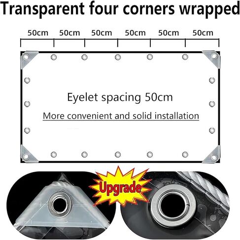 Clear Tarps with Grommets 14 Mil Clear PVC Tarp 400g/m² Thickened Tear Resistant, for Camping, Plants Greenhouse, Cars, Patio (3' X 6') in Saudi Arabia