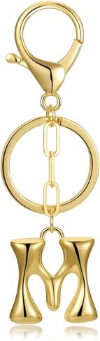 Gold Bubble Initial Keychain for Women Bag Charms Letter A-Z Keychain Alphabet Handbags Purse Charms Accessories in Saudi Arabia