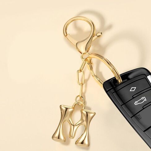 Gold Bubble Initial Keychain for Women Bag Charms Letter A-Z Keychain Alphabet Handbags Purse Charms Accessories in Saudi Arabia