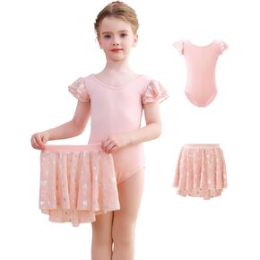 Girls Ballet Leotard with Removable Skirt Dance Dress for Ballet Class Recital Practice in Kuwait