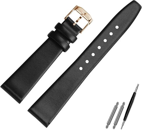 Genuine Leather Replacement Watch Band Strap for Movado Museum Black 18mm Soft Unisex Watchband Fits 0604230 0604231 in Saudi Arabia
