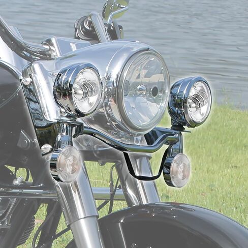 Green-L Passing Driving Spot Fog Light Lamp Turn Signals Fit for Harley Touring Road King 2014-2022 Classic 2014-2019 Police 2014-2024 Electra Glide Highway King 2023 (with Black bar) in Saudi Arabia